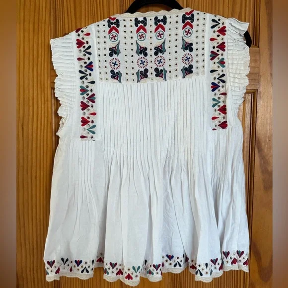 SEA Alicia White Blouse with Multicolor Embroidery - Picture 10 of 10